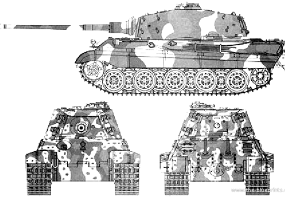 Tank Sd.Kfz. 182 Pz.Kpfw.VI King Tiger [Henschel Turret] - drawings, dimensions, figures